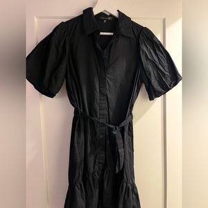 Dynamite black dress with puff sleeves and tie belt